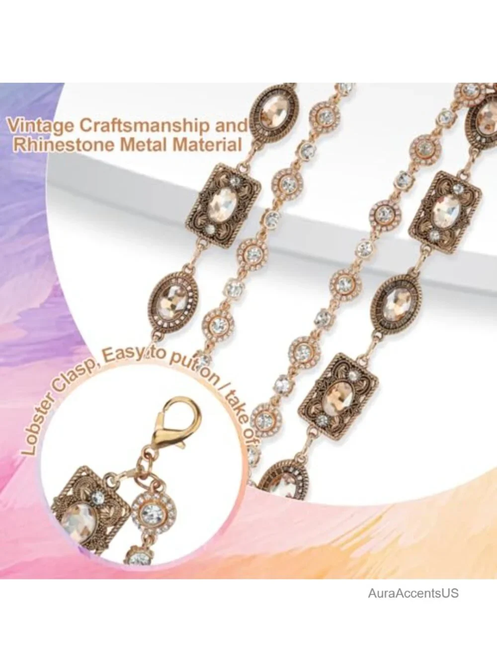 Vintage Rhinestone Gold Waist Chain Belt Body Chain for Women Unisex Y2K Cowgirl